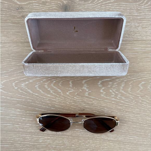 Luv Lou Sunglasses The Boston One Size Gold Brown